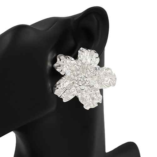 Fashion Rhinestone Flower Earrings #KE4371 - Multiple Colors (PC)