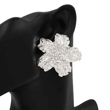 Fashion Rhinestone Flower Earrings #KE4371 - Multiple Colors (PC)