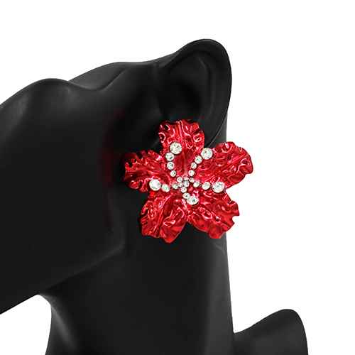 Fashion Rhinestone Flower Earrings #KE4371 - Multiple Colors (PC)