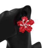 Fashion Rhinestone Flower Earrings #KE4371 - Multiple Colors (PC)