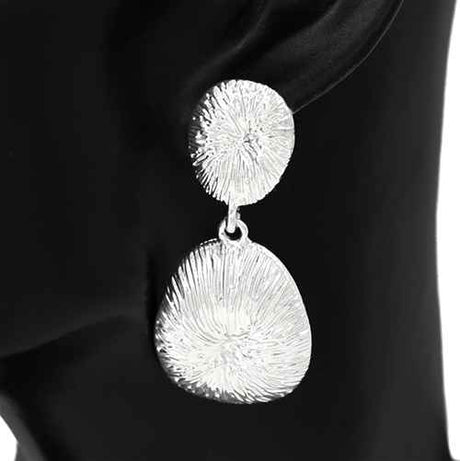 Fashion Textured Drop Earrings #KE4561 - Multiple Colors (PC)
