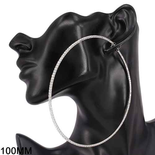 Fashion Large Hoops Earrings #KE6009-100SV (PC)