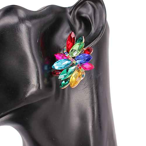 Fashion Floral Cluster Earrings #KE8208 - Multiple Colors (PC)