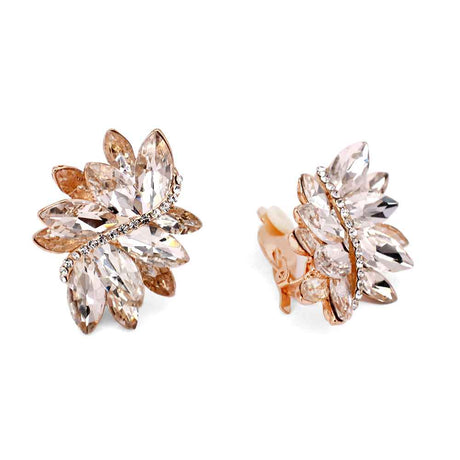Fashion Floral Cluster Clip-On Earrings #KE8209 - Multiple Colors (PC)