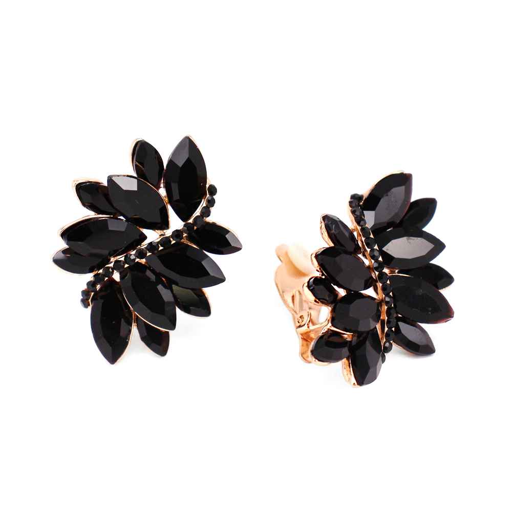 Fashion Floral Cluster Clip-On Earrings #KE8209 - Multiple Colors (PC)