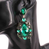 Fashion Teardrop Crystal Statement Earrings #KE8225 - Multiple Colors (PC)