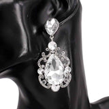 Fashion Teardrop Crystal Statement Earrings #KE8225 - Multiple Colors (PC)
