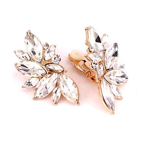 Fashion Crystal Cluster Clip-On Earrings #KE8228 - Multiple Colors (PC)