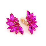 Fashion Crystal Cluster Clip-On Earrings #KE8228 - Multiple Colors (PC)