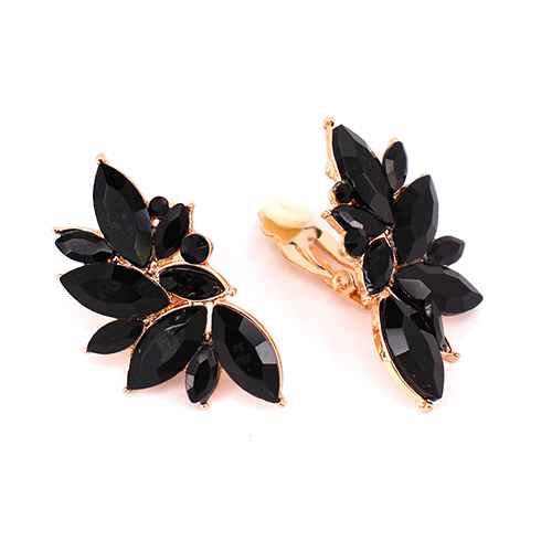 Fashion Crystal Cluster Clip-On Earrings #KE8228 - Multiple Colors (PC)
