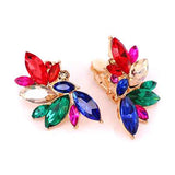 Fashion Crystal Cluster Clip-On Earrings #KE8228 - Multiple Colors (PC)