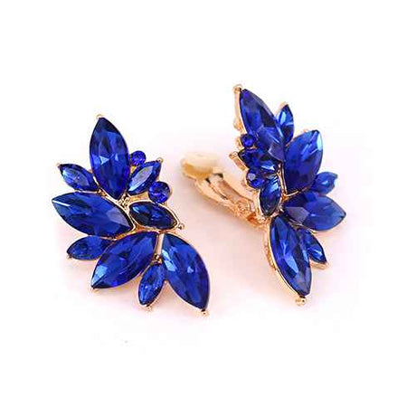 Fashion Crystal Cluster Clip-On Earrings #KE8228 - Multiple Colors (PC)