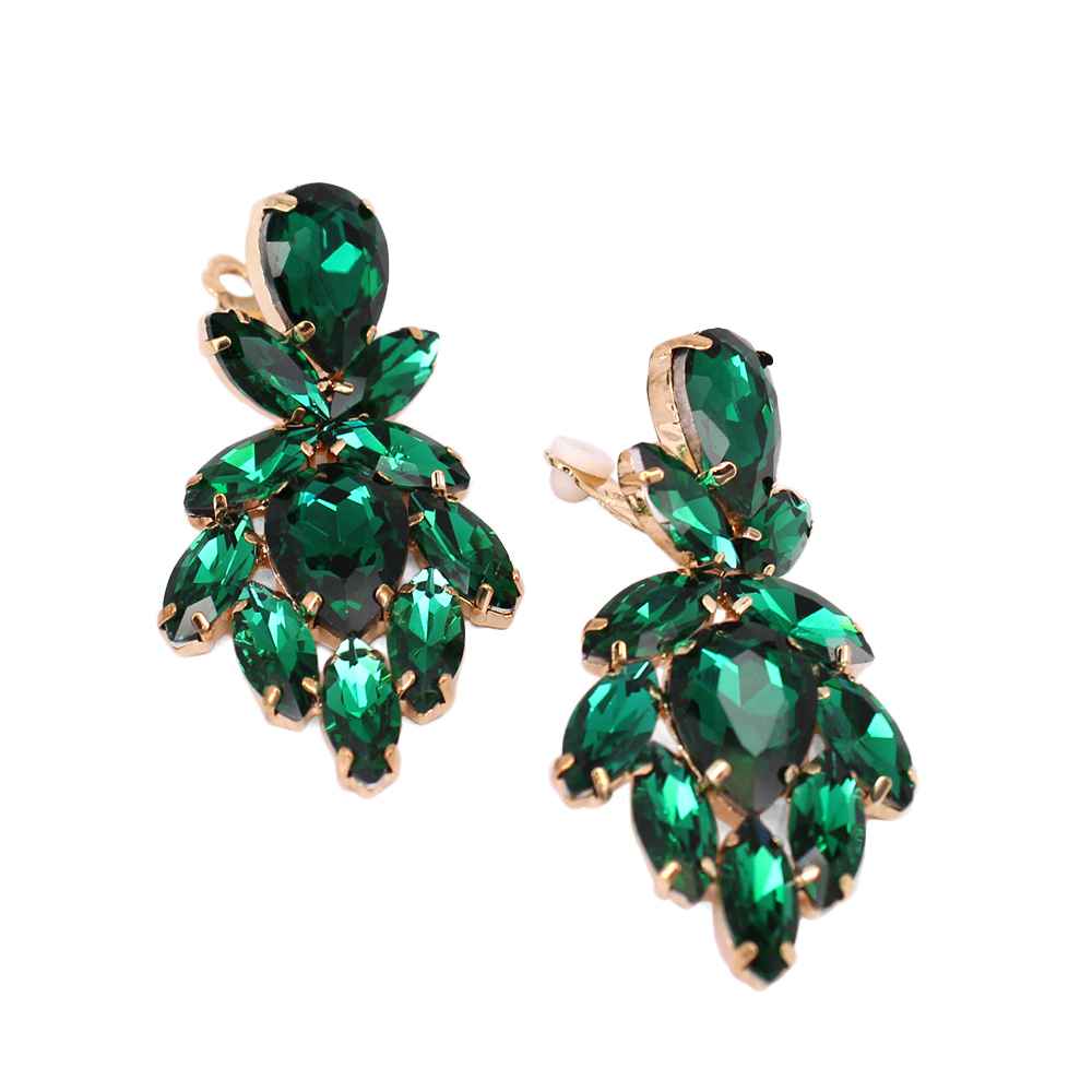 Fashion Cluster Clip-On Statement Earrings #KE8230 - Multiple Colors (PC)