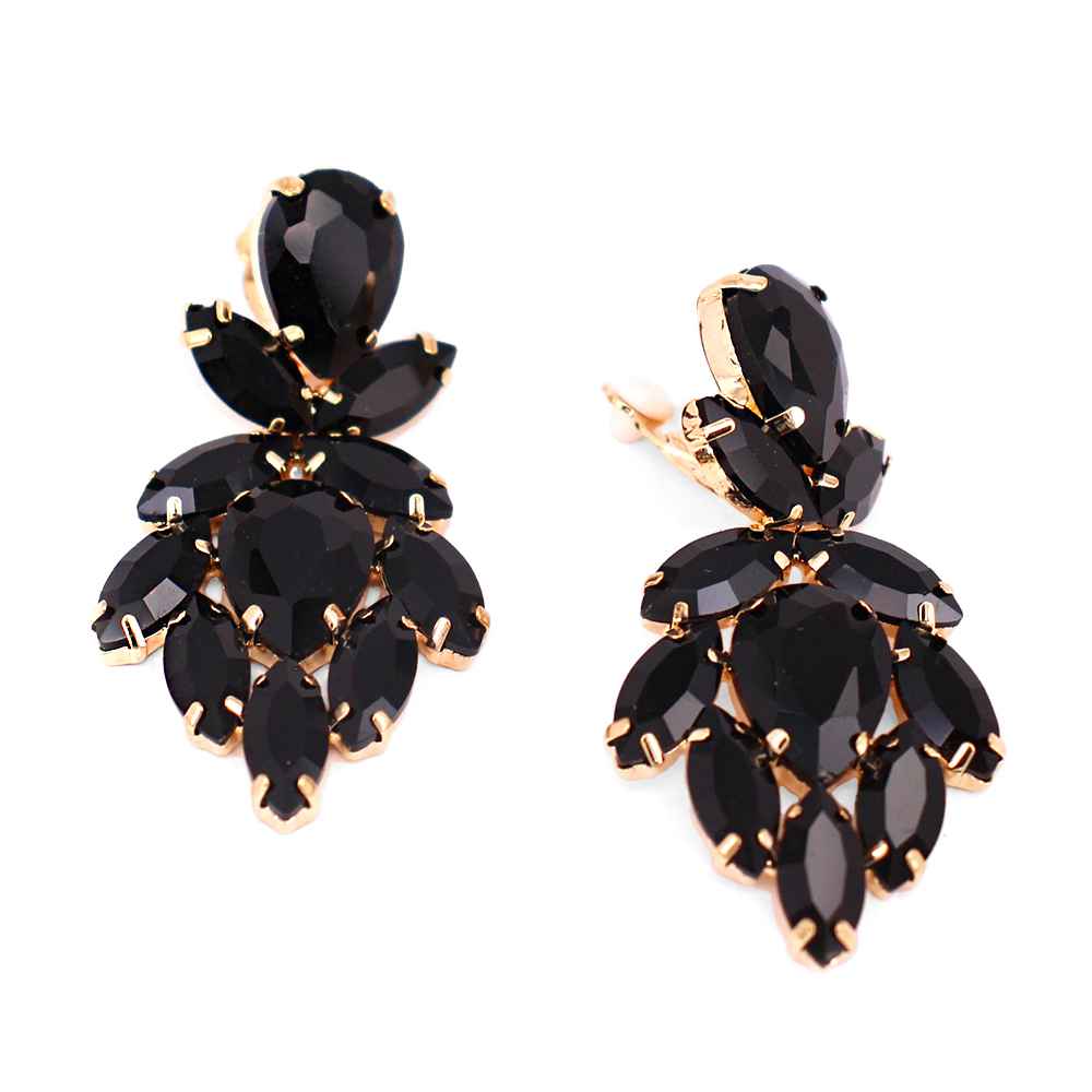 Fashion Cluster Clip-On Statement Earrings #KE8230 - Multiple Colors (PC)