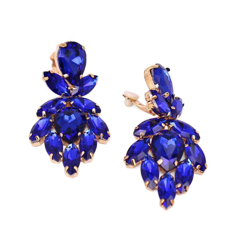 Fashion Cluster Clip-On Statement Earrings #KE8230 - Multiple Colors (PC)