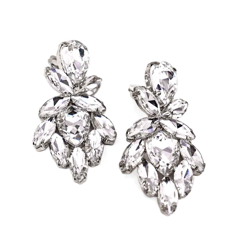 Fashion Cluster Clip-On Statement Earrings #KE8230 - Multiple Colors (PC)