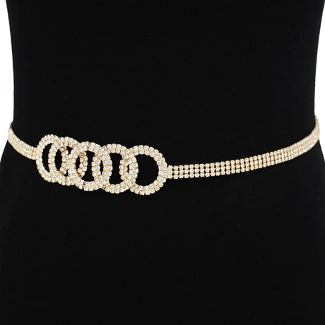 Fashion Rhinestone Belt with Circle Design #KM1464 (PC)