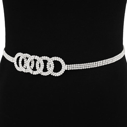 Fashion Rhinestone Belt with Circle Design #KM1464 (PC)