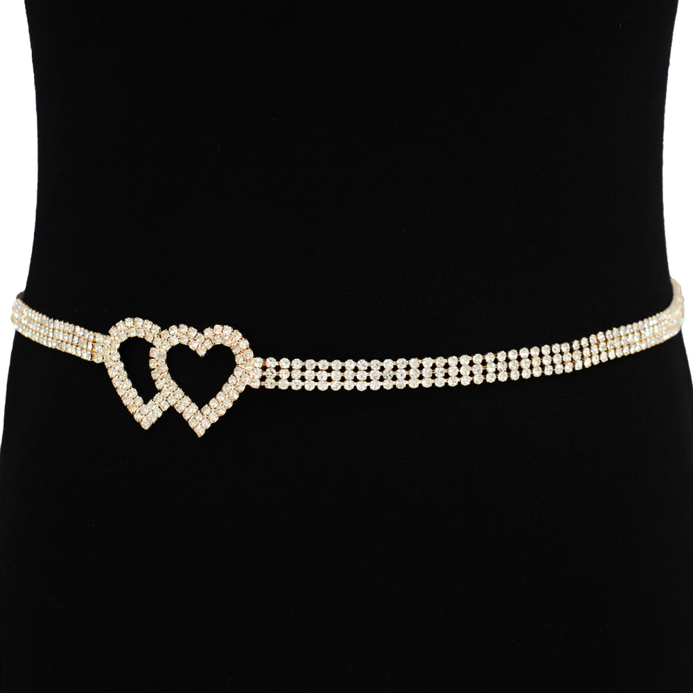 Fashion Rhinestone Belt with Heart Design #KM1466 (PC)