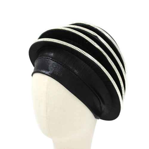Fashion Multi-Layer Rhinestone Hat #KM1588BK Black (PC)