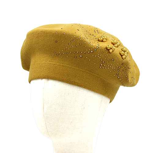 Fashion Pearl Beret Hat #KM1619 - Multiple Colors (PC)