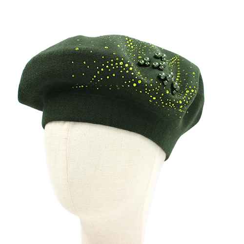 Fashion Pearl Beret Hat #KM1619 - Multiple Colors (PC)