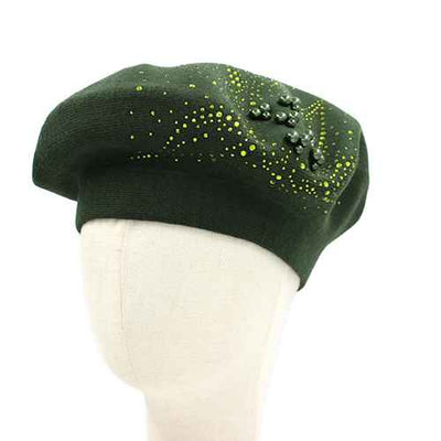 Fashion Pearl Beret Hat #KM1619 - Multiple Colors (PC)