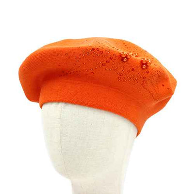 Fashion Pearl Beret Hat #KM1619 - Multiple Colors (PC)