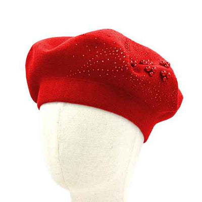 Fashion Pearl Beret Hat #KM1619 - Multiple Colors (PC)