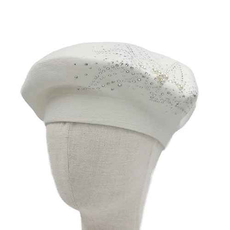 Fashion Pearl Beret Hat #KM1619 - Multiple Colors (PC)