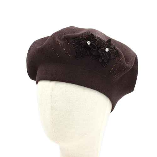 Fashion Flower Beret Hat #KM1620 - Multiple Colors (PC)