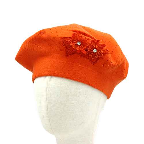 Fashion Flower Beret Hat #KM1620 - Multiple Colors (PC)