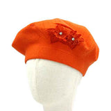 Fashion Flower Beret Hat #KM1620 - Multiple Colors (PC)