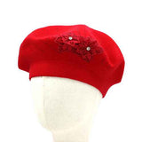 Fashion Flower Beret Hat #KM1620 - Multiple Colors (PC)