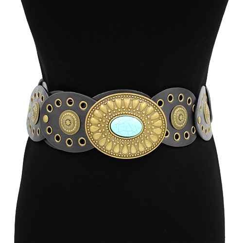 Fashion Boho Western Concho Belt #KM1629 - Multiple Colors (PC)