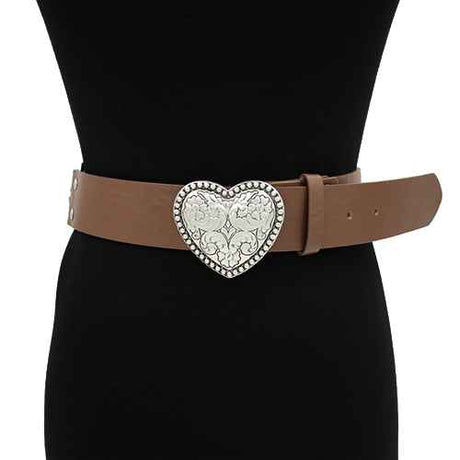Fashion Western Heart Buckle Belt #KM1633 - Multiple Colors (PC)