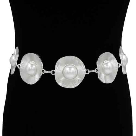 Fashion Pearl Disc Chain Belt #KM1708 - Multiple Colors (PC)