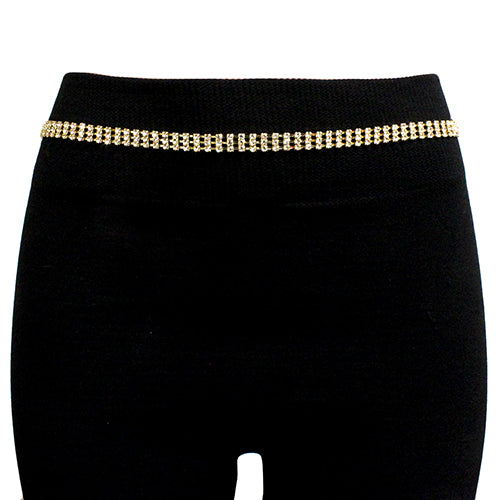 Fashion 3 Layered Rhinestone Belt #KM2828GDCLR (PC)