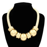 Fashion Sculpted Statement Bead Necklace #KN2073 - Multiple Colors (PC)