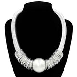 Fashion Pearl Coil Statement Necklace #KN2074 - Multiple Colors (PC)