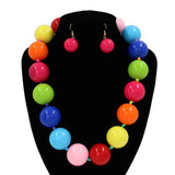 Fashion Bubble Bead Necklace Set #KN2095 - Multiple Colors (PC)