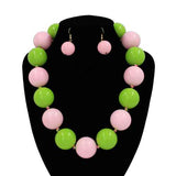 Fashion Bubble Bead Necklace Set #KN2095 - Multiple Colors (PC)