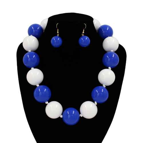 Fashion Bubble Bead Necklace Set #KN2095 - Multiple Colors (PC)