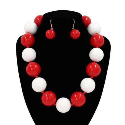 Fashion Bubble Bead Necklace Set #KN2095 - Multiple Colors (PC)