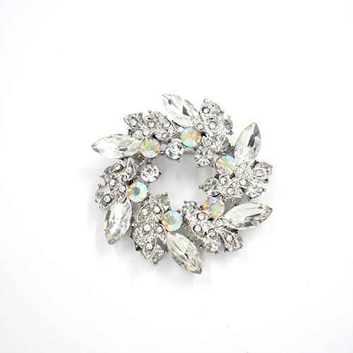 Fashion Circle Rhinestone Brooch #KP2002CLR (PC)