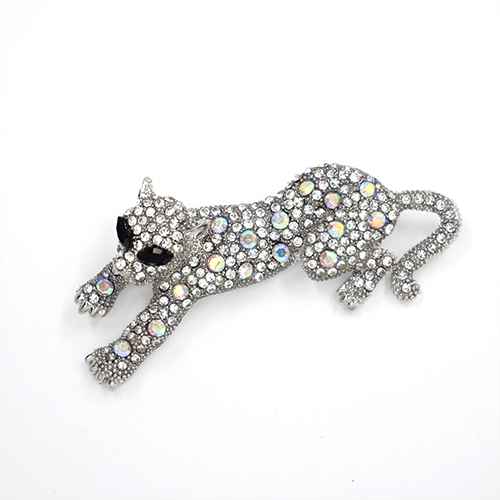Fashion Rhinestone Jaguar Brooch #KP2011CLR (PC)