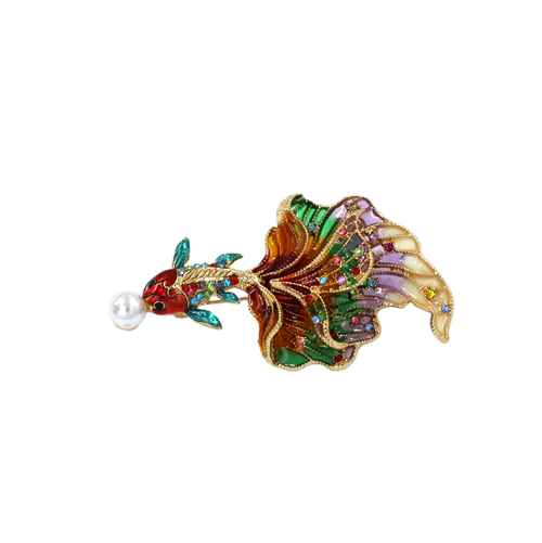 Fashion Rhinestone Fish Brooch #KP2190 - Multiple Colors (PC)