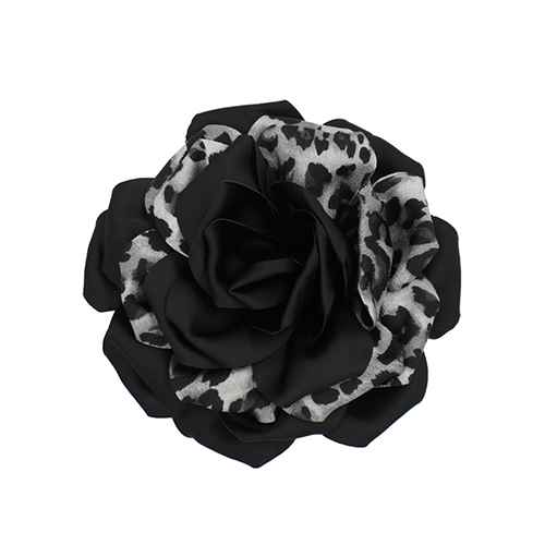 Fashion Leopard Print Rose Flower Brooch #KP2225 - Multiple Colors (PC)