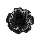 Fashion Leopard Print Rose Flower Brooch #KP2225 - Multiple Colors (PC)
