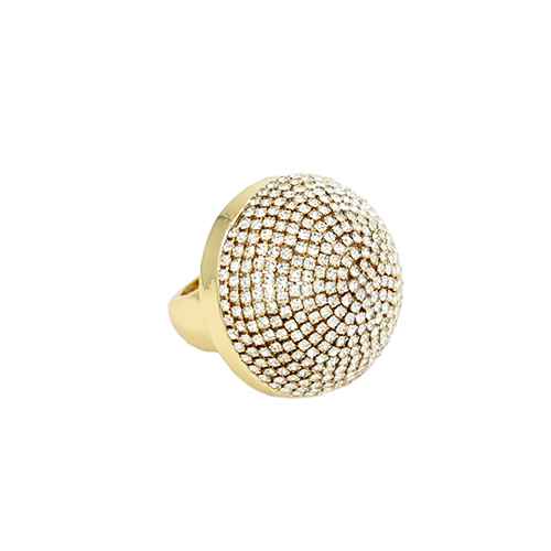 Fashion Rhinestone Ring #KR2043GDCLR (PC)